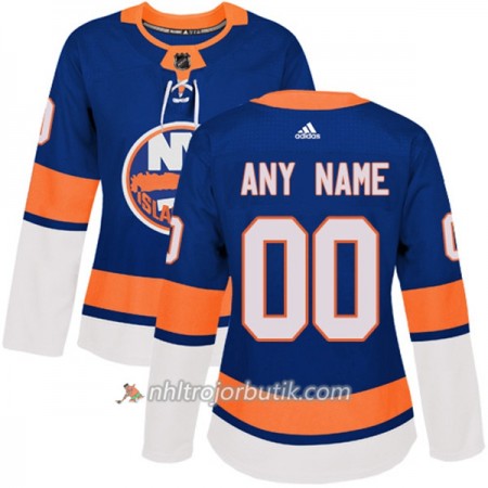 Dame Ishockey New York Islanders Tröja med eget tryck Adidas 2017-2018 Blå Authentic